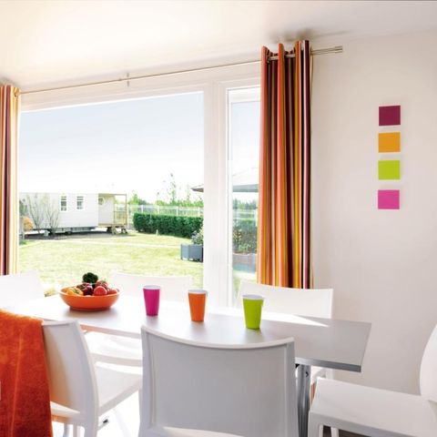 Stacaravan 6 personen - Cottage familie 2 badkamers - 3 slaapkamers : 37 m² + 18 m² halfoverdekt terras