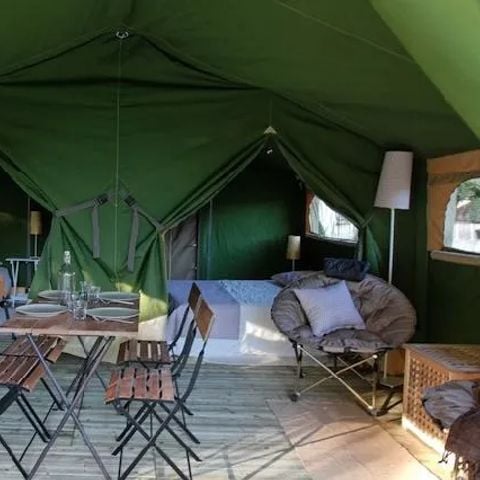 Canvas and wooden tent 5 persons - Nature 3 Rooms Without Sanitary