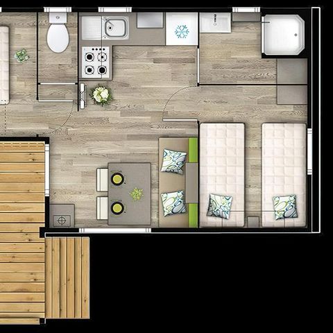 Mobile home 4 persons - MOBIL HOME TRADITION 2 BEDROOMS 4 pers