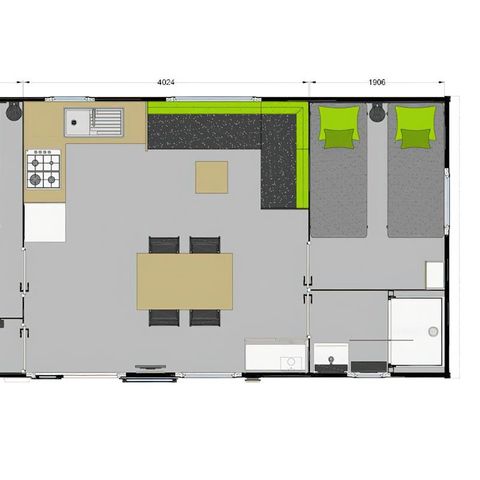 BUNGALOW 6 personnes - MOBIL HOME PASSION ESPACE 2 CHAMBRES 4/6 pers