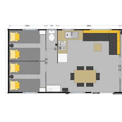 Mobile home 6 persons - MOBIL HOME V.I.P. 3 BEDROOMS 6 pers