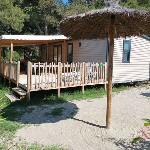 Mobilhome 7 personnes - LUXE PLATINE - GRANDE PARCELLE - 3 chambres - Climatisation- 1 VEHICULE INCLUS