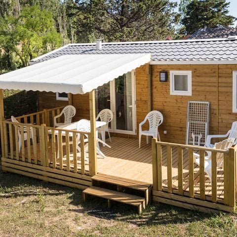 BUNGALOW 4 personnes - Mobil-home | Premium | 2 Ch. | 4 Pers. | Terrasse surélevée | Clim. | TV