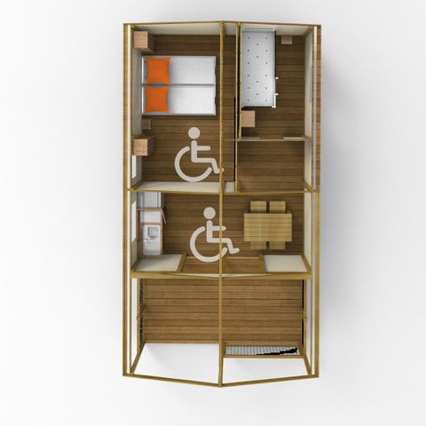 LODGE 4 personen - LODGE FAR WEST PMR 2 kamers 25m² 4 pers