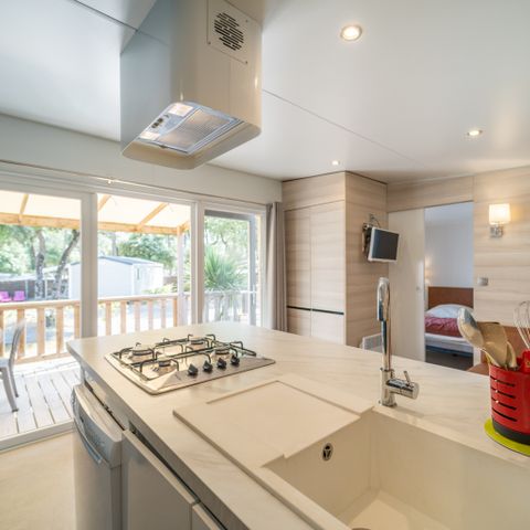 MOBILHOME 6 personas - VIP 3 habitaciones 38m² - Pack-Vip incluido (sabanas,tv,wifi...) 6 pers