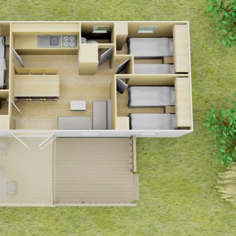 Mobilhome 6 personnes - Comfort XL | 3 Ch. | 6 Pers. | Terrasse surélevée | Clim.