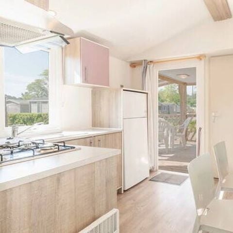 Bungalow 6 Personen - Mobilheim | Comfort | 2 Zi. | 4/6 Pers. | Erhöhte Terrasse | Klim.