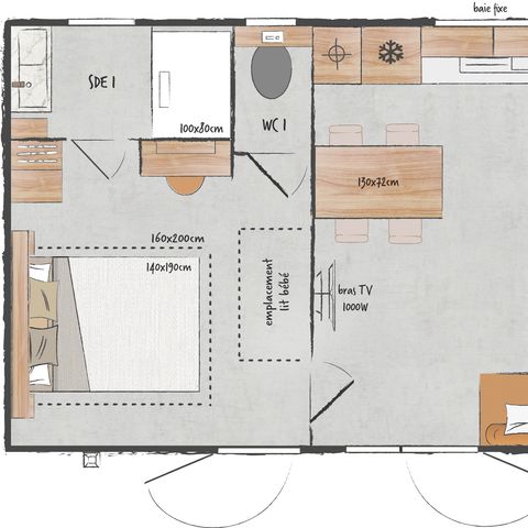 Mobile home 4 persons - Premium 2bed - arrival on Wednesday