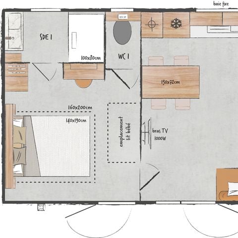 Mobilheim 4 Personen - Premium 2Zi - Ankunft Mittwoch
