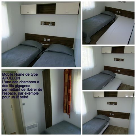 Mobilheim 6 personen - 3 Schlafzimmer 6 Schlafplätze 2 Badezimmer - 40 m²