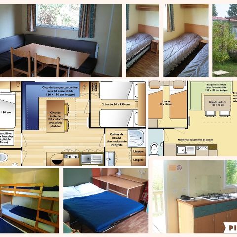 Mobilheim 4 personen - Mobile Home 2 Schlafzimmer 4 Schlafplätze mit Sanitäranlagen - 23 bis 29 m²