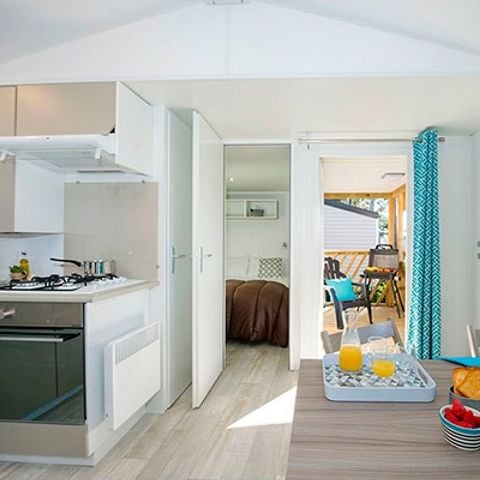 Mobilheim 4 personen - Comfort | 2 Schlafz. | 4 Pers. | Einfache Terrasse | Klimaanlage