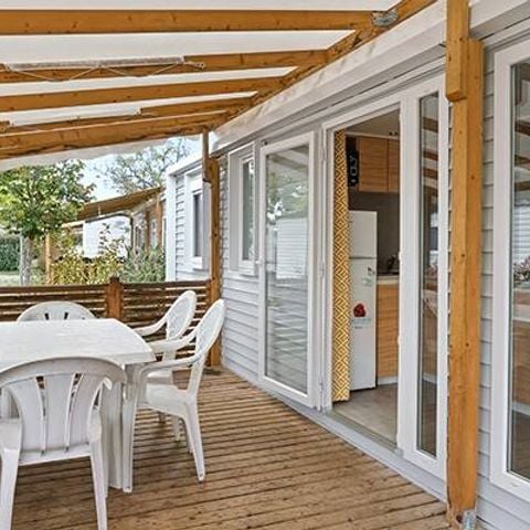 MOBILHOME 6 personnes - Mobil-home | Comfort | 3 Ch. | 6 Pers. | Terrasse surélevée | Clim. | TV