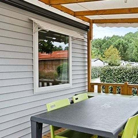 Mobilheim 6 personen - Classic | 3 Schlafz. | 6 Pers. | Erhöhte Terrasse | Klima.