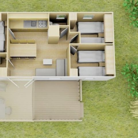 BUNGALOW 6 personnes - Comfort XL | 3 Ch. | 6 Pers. | Terrasse surélevée | Clim.