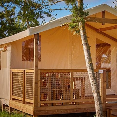 Tente en toile et en bois 5 personnes - Tente Super Lodge | 2 Ch. | 4/5 Pers. | Sans SDB