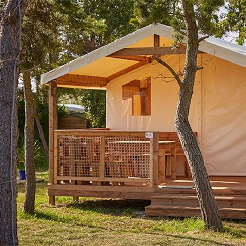 Tente en toile et en bois 5 personnes - Super Lodge | 2 Ch. | 4/5 Pers. | Sans SDB