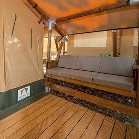 Tente en toile et en bois 5 personnes - Super Lodge | 2 Ch. | 4/5 Pers. | Terrasse simple | Sans SDB