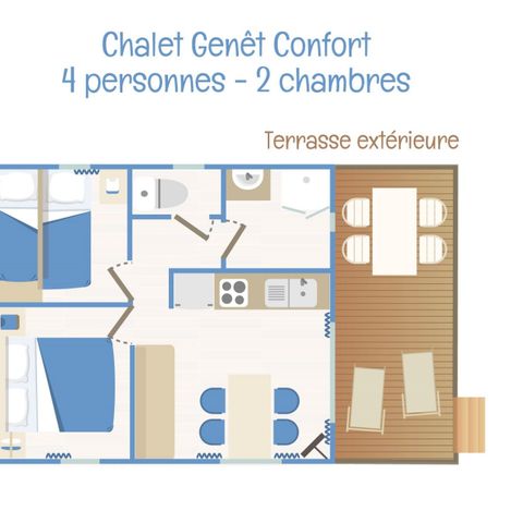 Chalet 5 persons - Chalet Genêt Confort 5 people 2bed