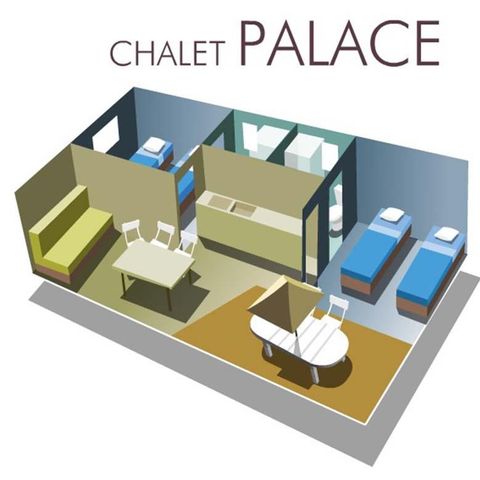 CHALET 6 personen - Motel 2 badkamers (45 m²) - n°96 tot 99