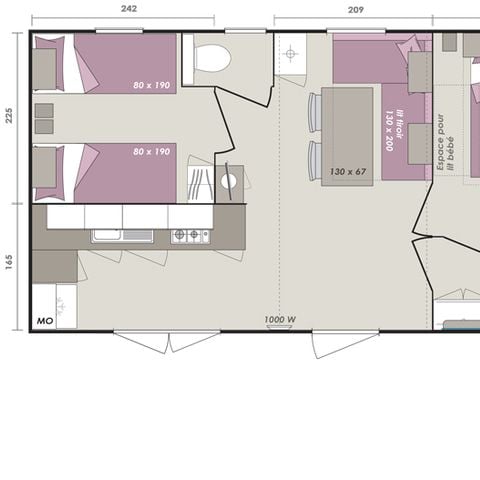 MOBILHOME 5 personnes - Cottage Lodge SAM