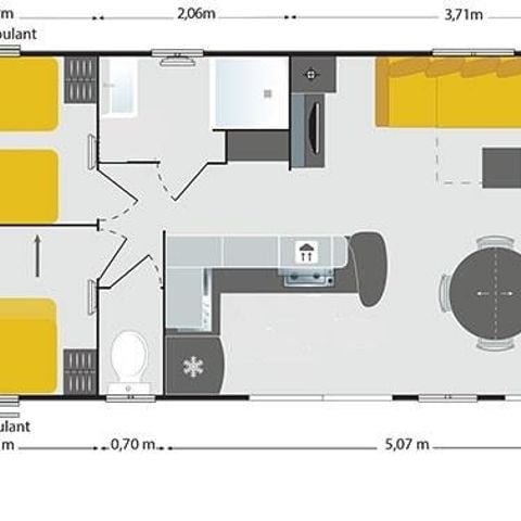 Stacaravan 6 personen - Cottage Familie Prestige