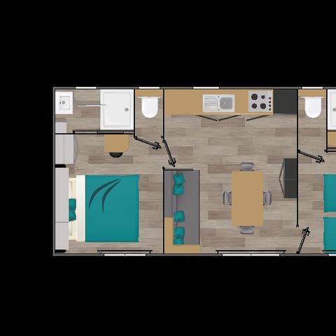 MOBILHOME 4 personas - Cottage Luxe 2 habitaciones 4 pers 2 baños