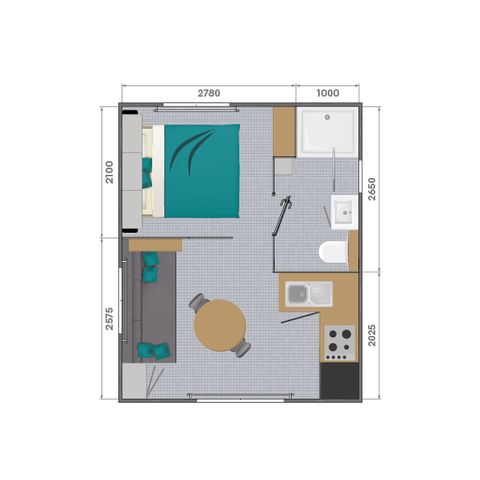 Mobile home 2 persons - Cottage Belvèdere 2p 1bed 1sdb