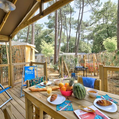 Lodge 4 personen - Sweetflower 2ch - CONFORT CLIM - 40 m² - Airconditioning - Tv - Plancha - Overdekt terras