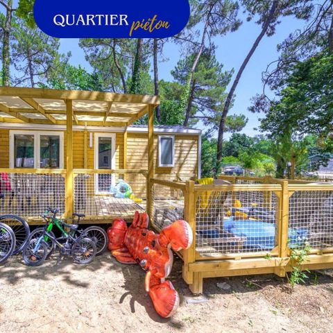 Mobile home 5 persons - Family 2-bedroom - PREMIUM – 28m² – Roselune – Air conditioning – - TV – dishwasher – griddle – covered - XXL terrace