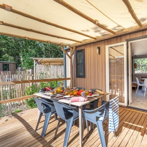 Mobilhome 6 personnes - Garden - 3 chambres-CLIM-baignoire-TV-lave-vaisselle-plancha-terrasse - Couverte-33m² - PREMIUM
