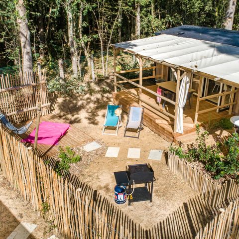 Stacaravan 4 personen - Tuin 2bed-CLIM-bad-TV-LV-plancha-overdekt terras-31m² | PREMIUM