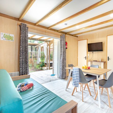 Chalet 7 personen - Cottage Garden - 3 Schlafzimmer - PREMIUM – 32 m² – Badewanne – Klimaanlage – - TV – Geschirrspüler – Plancha – überdachte Terrasse