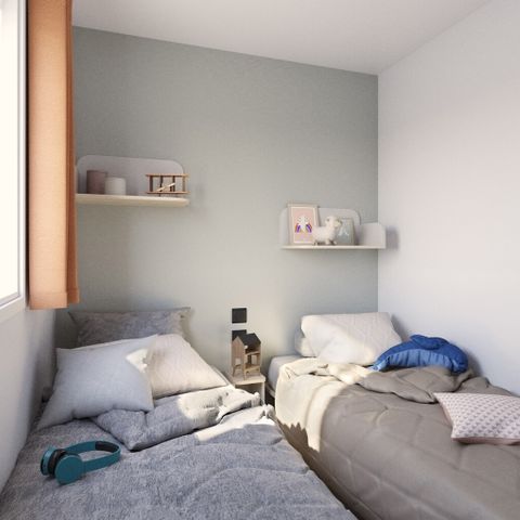 Mobilheim 6 personen - Mobilheim „Confort Clim“ mit 3 Schlafzimmern | CONFORT CLIM – 30 m² – Klimaanlage – TV – Plancha – überdachte Terrasse
