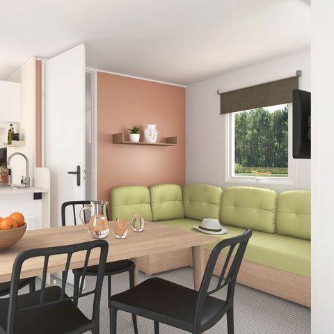 Mobilhome 6 personnes - Mobil-home Confort Clim 3ch | CONFORT CLIM - 30m² - Clim - TV - plancha - terrasse couverte