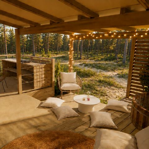 Casa mobile 4 persone - Mobil-home Cocoon - 2 camere - Da letto - 2 bagni - PREMIUM+ -33 m²- SPA-aria condizionata-TV-lavastoviglie-plancha-terrazza coperta-pacchetto viaggio