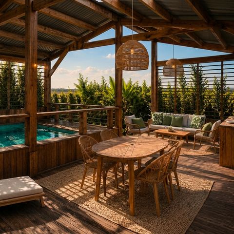 Casa mobile 4 persone - Lagoon - 2 camere - PREMIUM+ - 31 m² - Mini piscina - Aria condizionata - Terrazza coperta da 70 m² - Pacchetto - TV Travel