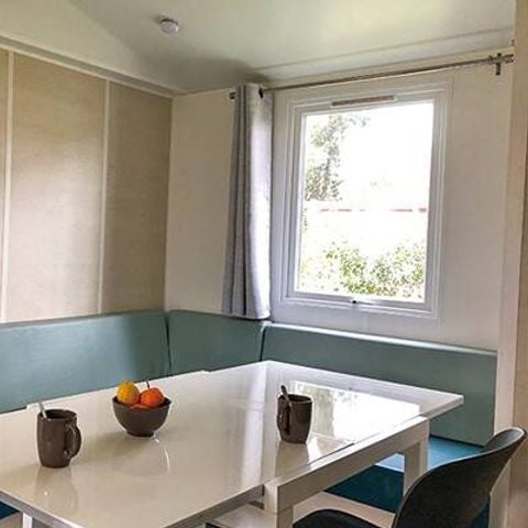 Bungalow 6 Personen - Mobilheim | Premium | 3 Zi. | 6 Pers. | Erhöhte Terrasse | Klima.