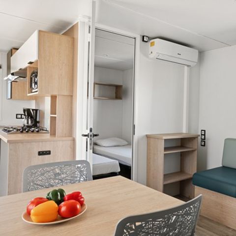 STACARAVAN 4 personen - Mobile-home | Comfort | 2 Slaapkamers | 4 Pers. | Verhoogd terras | Airconditioning.