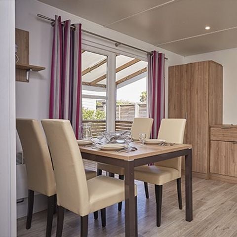MOBILHOME 6 personnes - Premium | 3 Ch. | 6 Pers. | Terrasse surélevée | 2 SDB | Clim.