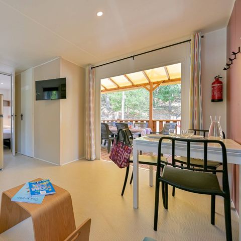 BUNGALOW 4 personnes - Mobil-home | Comfort | 2 Ch. | 4 Pers. | Terrasse surélevée | Clim.