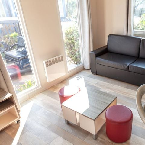 Mobilheim 4 personen - Comfort | 2 Zi. | 4 Pers. | Höher gelegene Terrasse | Dachterrasse | 1 Bad | Klim.