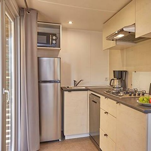 Mobilheim 4 personen - Ultimate | 2 Zi. | 4 Pers. | Erhöhte Terrasse | 2 Bäder | Klimaanlage | TV