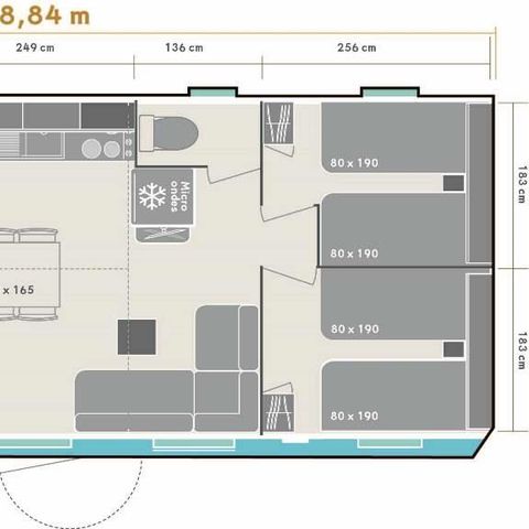 Mobilheim 4 Personen - O'HARA 884 Premium