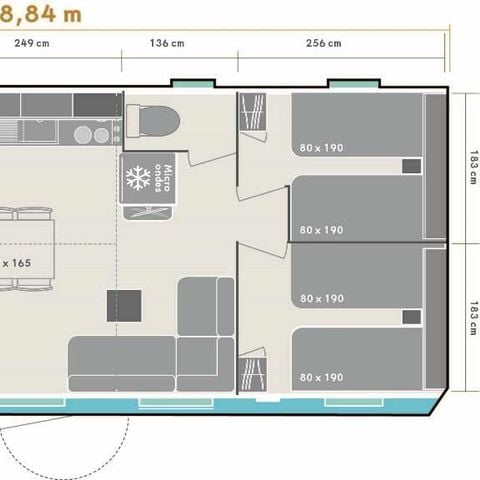 Stacaravan 4 personen - O'HARA 884 Premium