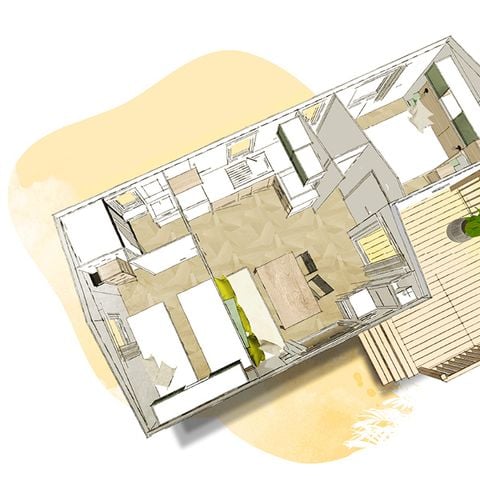 MOBILHOME 4 personnes - Bergame 762 TI 2 ch