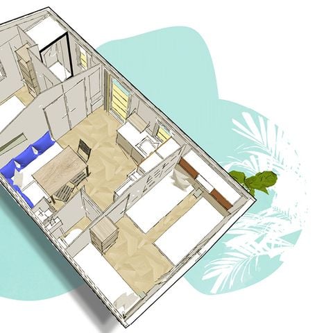 MOBILHOME 5 personnes - Venezia 722 2 ch 5 pers