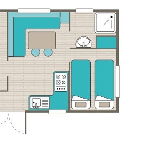 Mobilhome 4 personas - Classic XL | 2 Dormitorios | 4 Pers. | Terraza Cubierta