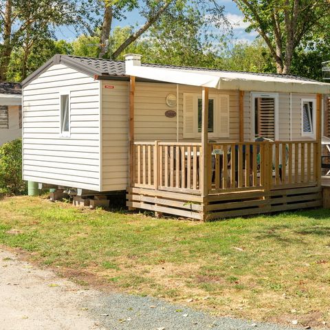 Mobilheim 4 Personen - Komfort | 2 Schlafzimmer | 4 Schlafplätze | Halbüberdachte Terrasse | 1 Badezimmer