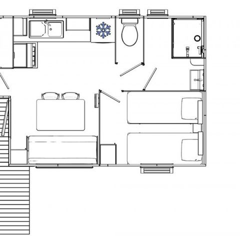 Casa mobile 6 persone - Casa mobile | Comfort | 2 Camere da letto | 4/6 Pers. | Terrazza rialzata | Aria condizionata.